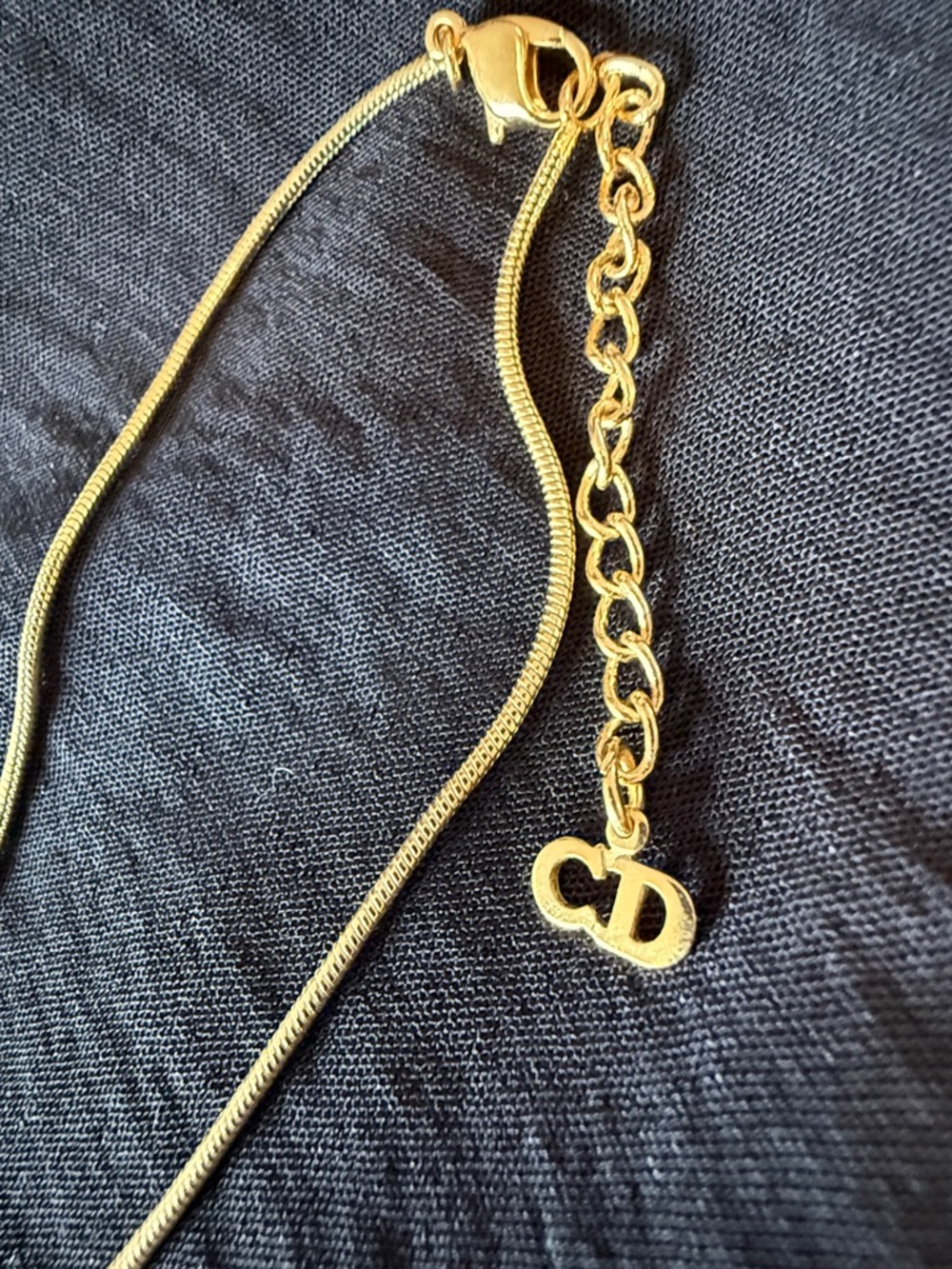 Dior Gold D Logo Snake Chain Necklace EUC - Picture 6 of 10